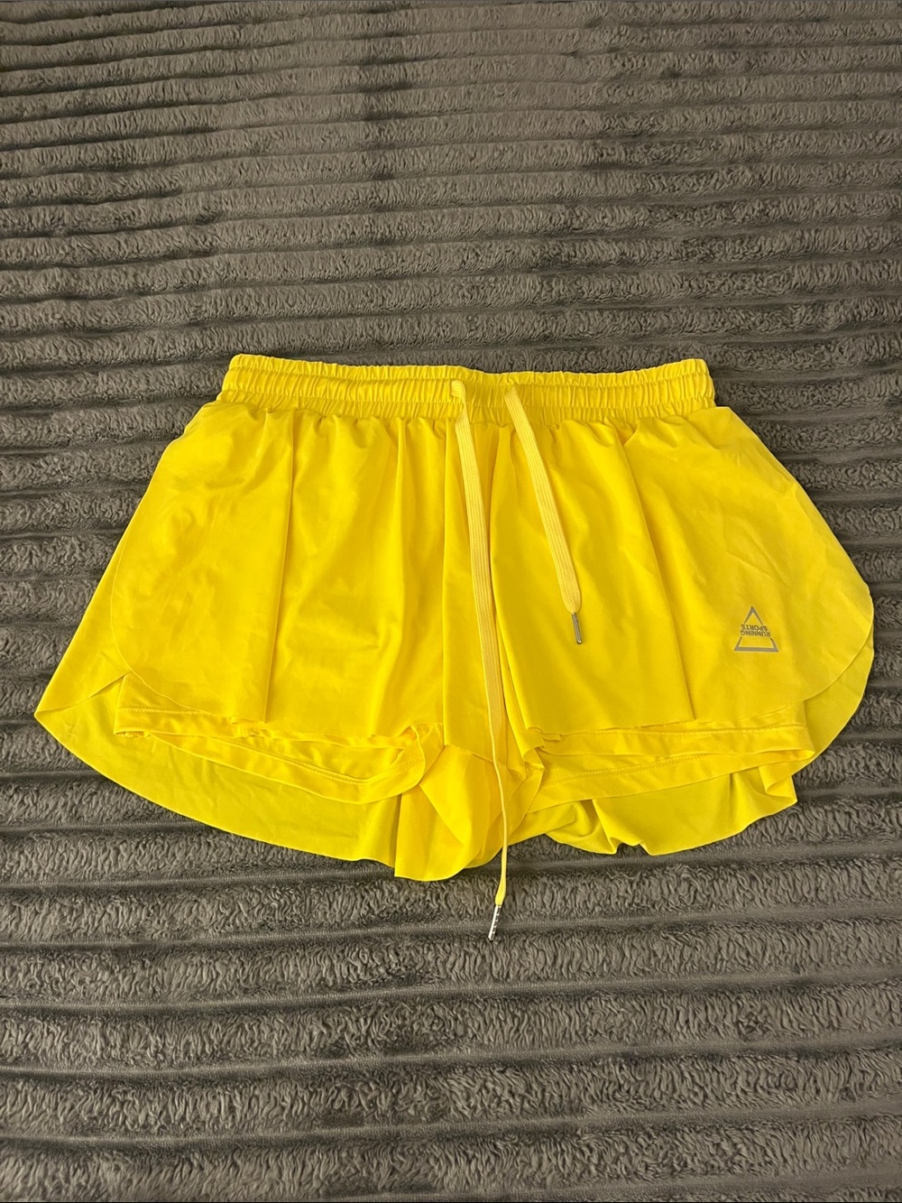 Amazon Bright Yellow Women's Athletic Running Shorts with Drawstring
